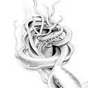 snake wrapped around collar bone tattoo  tattoo design idea