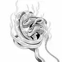 snake wrapped around collar bone tattoo  tattoo design idea