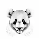 panda con letras tattoo design idea