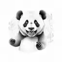 panda con letras tattoo design idea