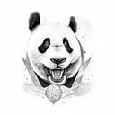panda con letras tattoo design idea