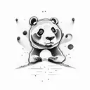 panda con letras tattoo design idea