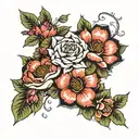 ' fine line around knee Florals/ Vines coming up and around tattoo design idea