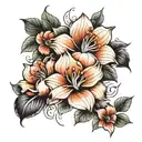 ' fine line around knee Florals/ Vines coming up and around tattoo design idea