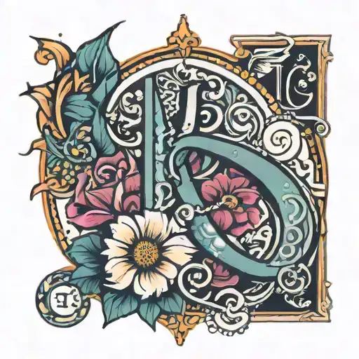 Letter T J L M tattoo design idea