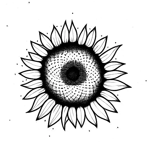 single sunflower with 3 bees tattoo design idea
