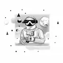 best friends cocaine edm space travel tattoo design idea