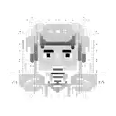 A pixel art portrait of your son with a circuit board background representing your IT engineer occupation tattoo design idea