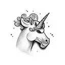 unicorn with celtic cross tattoo design idea
