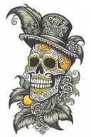 Monster energy mango loco energy drink day of the dead  tattoo design idea