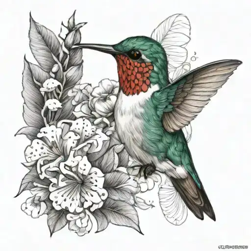 humming bird tattoo design idea