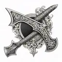 leon frame ax tattoo design idea