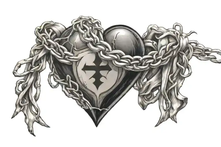 heart, barb wire, Pittsburgh Steelers, ribbon  tattoo design idea