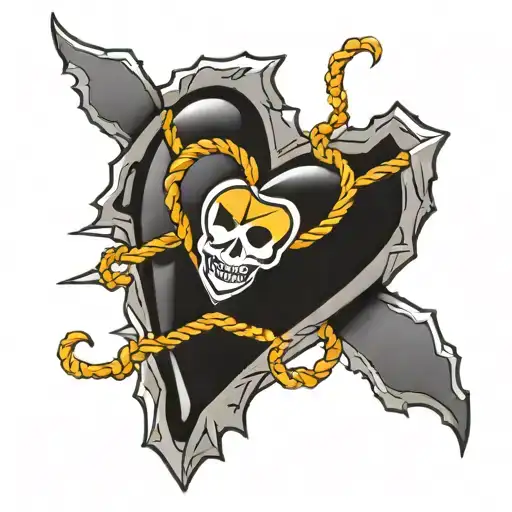 heart, barb wire, Pittsburgh Steelers, ribbon  tattoo design idea