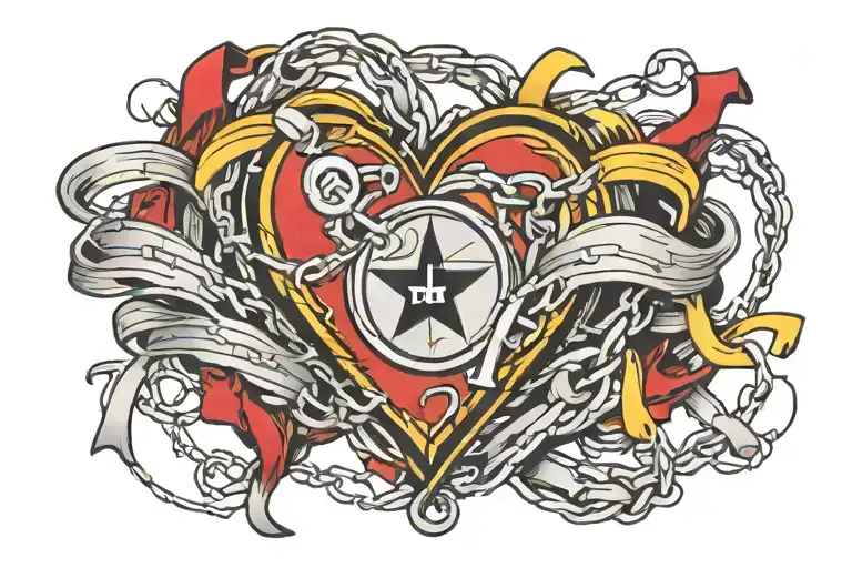 heart, barb wire, Pittsburgh Steelers, ribbon  tattoo design idea