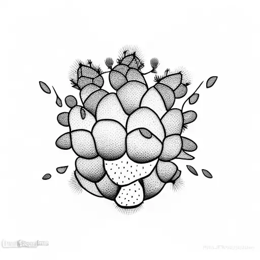 prickly pear cactus tattoo design idea