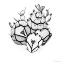 prickly pear cactus tattoo design idea