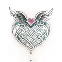 wave heart celtic  tattoo design idea