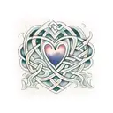 wave heart celtic  tattoo design idea