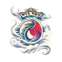 wave heart tattoo design idea