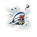 wave heart tattoo design idea