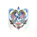 wave heart tattoo design idea