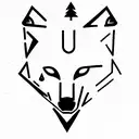 wolf with a compass long for forearm tattoo design idea