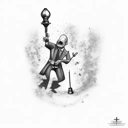 throwing a molotov cocktail into a church tattoo design idea