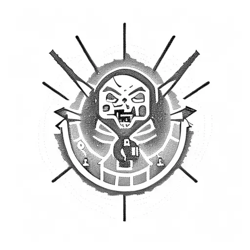 a man wearing a hoodie holding a Hell energizer and throwing a molotov cocktail into a church  tattoo design idea