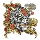 shogun mask tattoo design idea