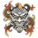 shogun mask tattoo design idea