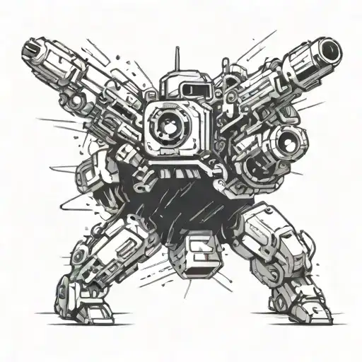 Incorporate a С-300 missile launcher in a dynamic action pose tattoo design idea