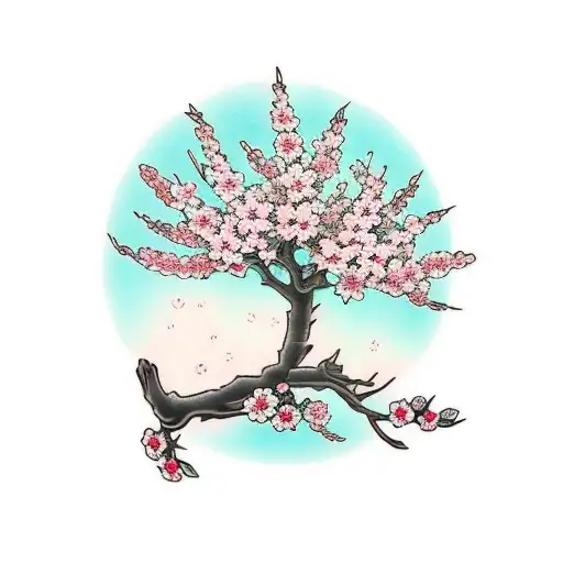 Sakura blossom tree tattoo design idea