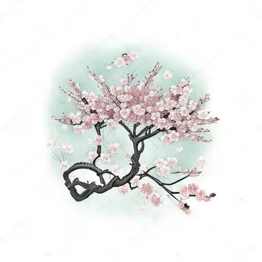 Sakura blossom tree tattoo design idea