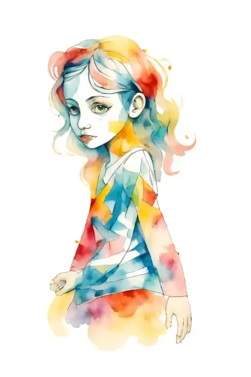 child Picasso painting tattoo design idea