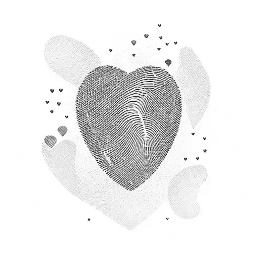 heart-shaped fingerprint tattoo design idea