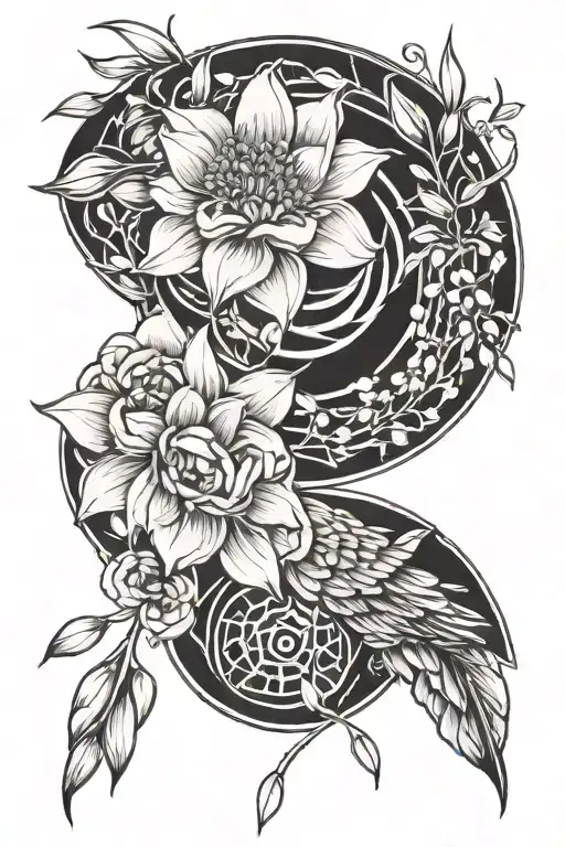 floral bracelet on wrist and forearm with pussy willows tattoo tattoo design idea