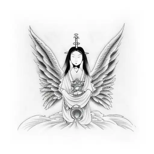 biblically accurate angel tattoo design idea