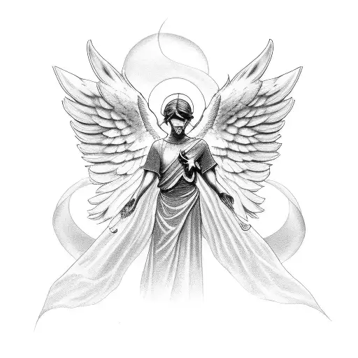 biblically accurate angel tattoo design idea