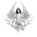 biblically accurate angel tattoo design idea