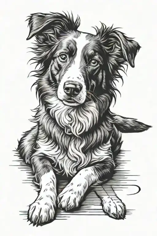 border Collie Child  tattoo design idea