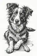 border Collie Child  tattoo design idea