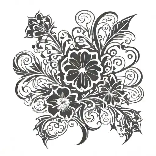 thistle, shamrock, poppy, fleur de lys,   tattoo design idea