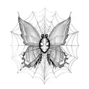 butterfly wings in the shape of a spider tattoo design idea