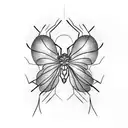 butterfly wings in the shape of a spider tattoo design idea