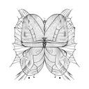 butterfly wings in the shape of a spider tattoo design idea