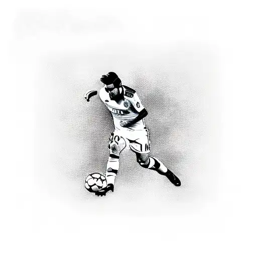Messi with a Real Madrid Jersey tattoo design idea