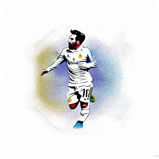 Messi with a Real Madrid Jersey tattoo design idea