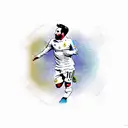 Messi with a Real Madrid Jersey tattoo design idea