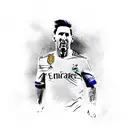 Messi with a Real Madrid Jersey tattoo design idea
